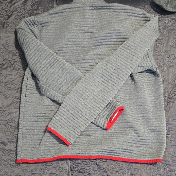 L.L. Bean Striped Gray and Red Shirt - Picture 3 of 3